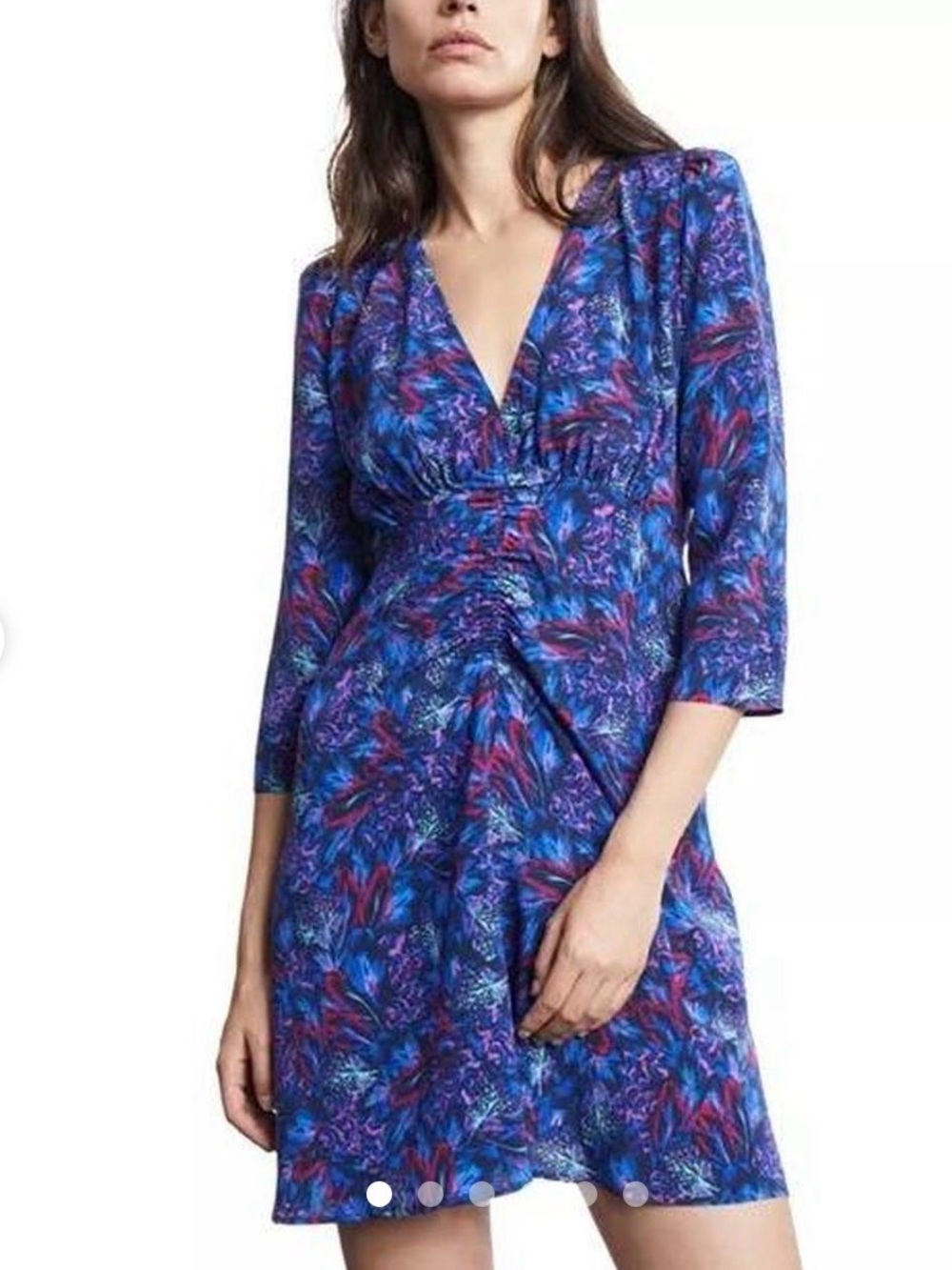 The Kooples Navy Blue & Red Floral Mini Dress